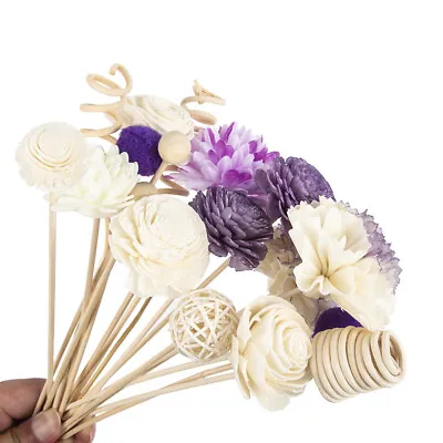 $7.99 • Buy 19pcs Artificial Purple Flower Rattan Reed Sticks Fragrance Diffuser Replacement