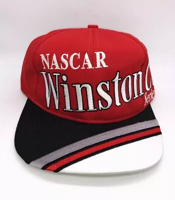 Vintage Nascar Winston Cup Series Silver Stripe Hat Snapback Chase Trucker • $24.99