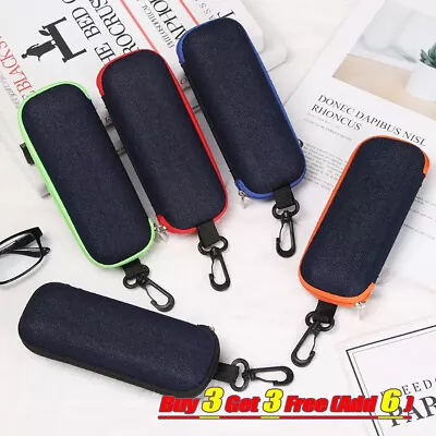 Portable Hard Zipper Case Sunglasses Eye Glasses Case Box Protector Large Hold • £2.81