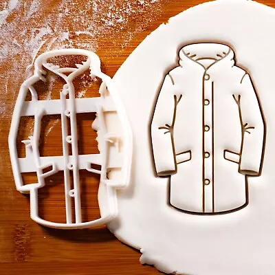 Raincoat Cookie Cutter - Cute Rainy Day Baby Shower Waterproof Trench Coat Parka • £14.71