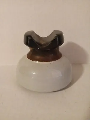 Vintage Antique 2 Tier Mushroom Porcelain Insulator In Grey And Brown SBT • $22.80