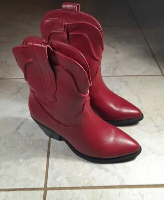 DREAM PAIRS Women's Cowboy Ankle Boots LadiesWestern Mild Calf Boots Sz 6 • £28.49
