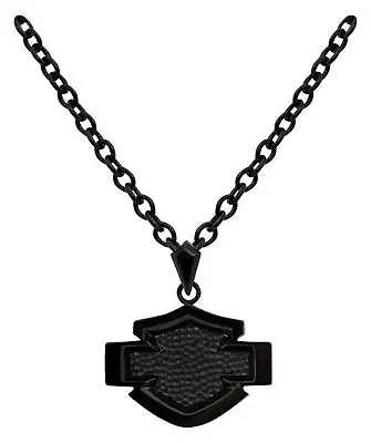 Harley-Davidson Men's Asphalt B&S Outline Chain Necklace - Black Stainless Steel • $64.95