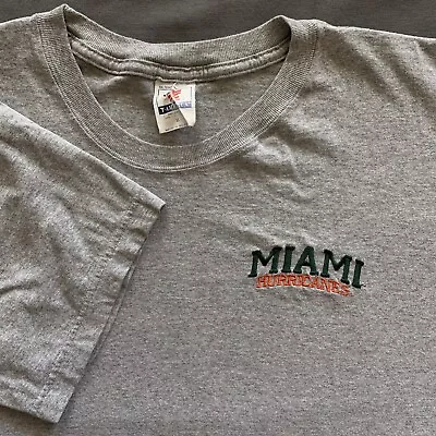 VTG 2000s Miami Hurricanes T Shirt Mens XL Gray UM NCAA College Y2k 00s • $7.52