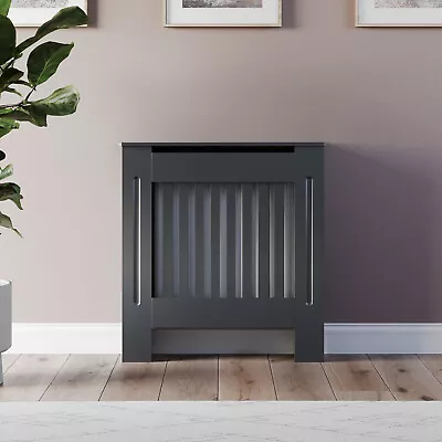 Radiator Cover Wall Cabinet X-Small MDF Wood Anthracite Vertical Style 780x815mm • £35.97