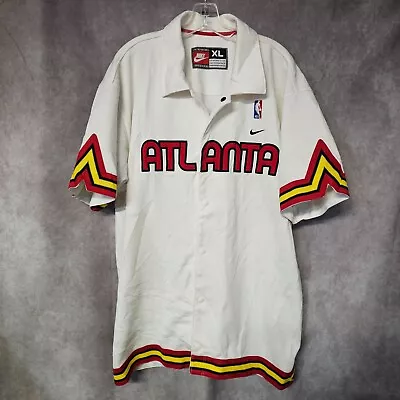 Vintage Nike Rewind 1974 NBA Atlanta Hawks Shooting Shirt Warm Up Jersey Mens XL • $49.99