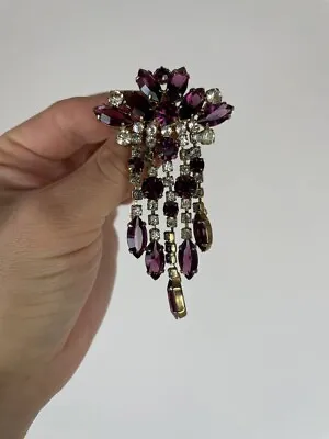 Czech Republic Vintage Brooch - Vintage USSR Jewelry - Soviet - Purple Stone • $35