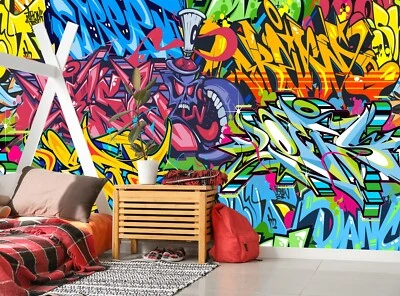 £100.74 • Buy Graffiti Wallpaper Photo Wall Mural Kids Abstract Street Art Kids  Paper Poster