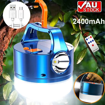 $18.95 • Buy Portable Rechargeable Solar LED Camping Lamp Lantern Tent Light Outdoor Hiking
