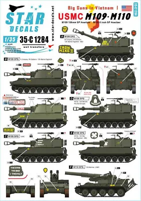 SRD35C1284 1:35 Star Decals - Big Guns In Vietnam #1: USMC M109 M110 • $12.69