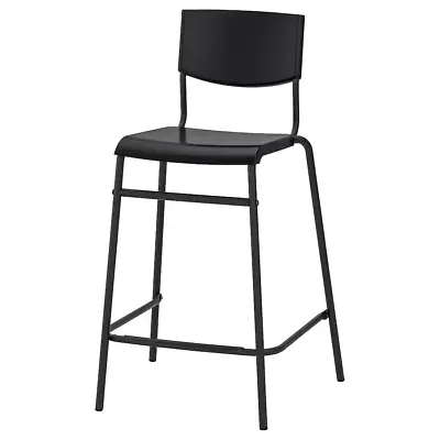 IKEA STIG High Bar Stool Kitchen Organizer With Backrest Stackable  63cm • £29.20