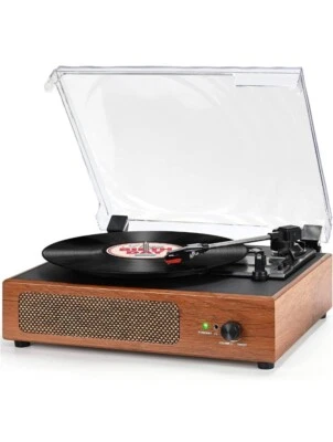 Vinyl Record Player Vintage Bluetooth Turntable With 3 Speeds 78RPM Wireless • £47.99