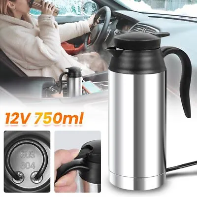 12V/750ml Stainless Steel Electric Kettle Pot Car Travel Portable Water Heater • £12