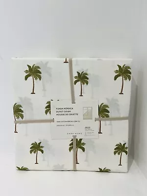 Zara Home Palm Tree Double Size Duvet Cotton Percale BNIP 200 TC 200x220 • £44.99