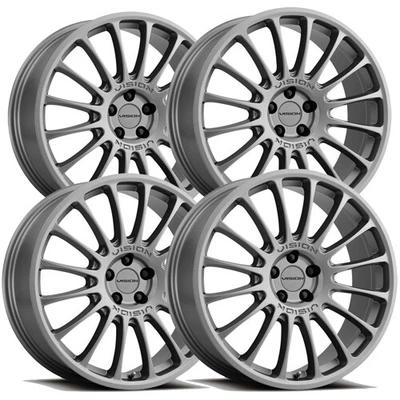 $747.96 • Buy (Set Of 4) Vision 477 Monaco 18x8 5x112 +38mm Gunmetal Wheels Rims 18  Inch