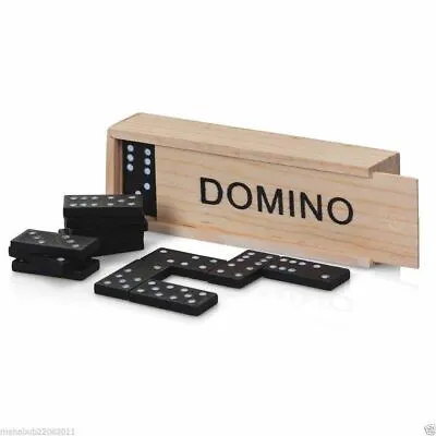 £10.49 • Buy Kids Wooden Box Dominoes Set Toy Traditional Classic Children 28 Domino Kids Fun