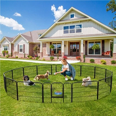 $139.99 • Buy 24/32/40 H Dog Playpen 16 Panels Heavy Duty Metal Exercise Fence Outdoor/Indoor