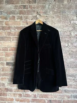 Vintage Polo Ralph Lauren Men’s Smoking Jacket Sz 42R Black Velvet Italy 90’s • $675