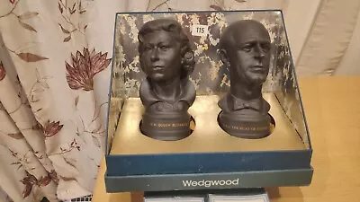 Wedgwood Busts Queen Elizabeth II Prince Philip Duke Of Edinburgh Silver Wedding • £140