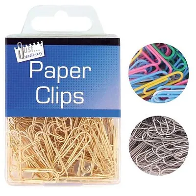 Multicoloured Silver Brass Paper Clips Fastners X 120 Home Or Office • £2.69