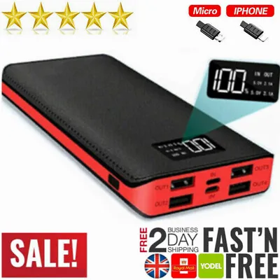 10000000mAh Power Bank USB-C Fast Charger Battery Pack Portable For Mobile Phone • £10.89