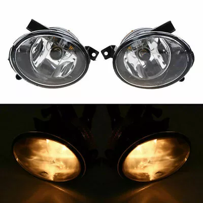 Pair Front Halogen Fog Lamp Light Clear Lens Cover Fit VW Touareg MK2 2010-2014 • $37.86