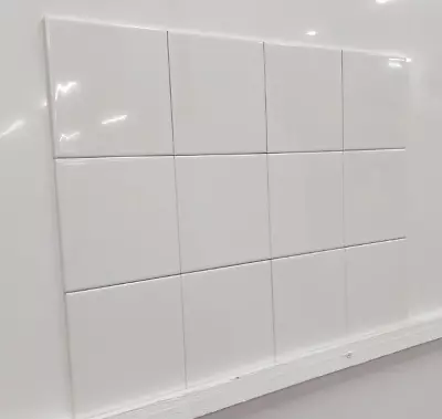 1 SQM - 15 X 15 Cm - White Tiles Ceramic Glossy - 44 Tiles Per Box - Johnsons • £14.44