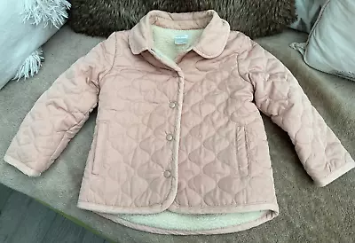 Mamas & Papas Baby Girls Quilted Jacket Age 18-24 Months Pink • £8