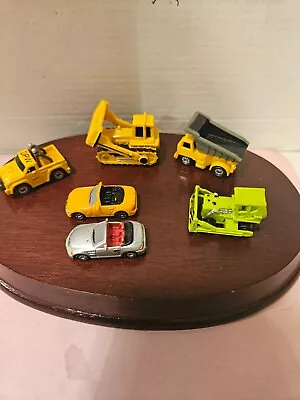 Lot Of 6 Micro Minis Dump Truck 2 Bulldozers Pickup And 2 Sports Cars • $19.99