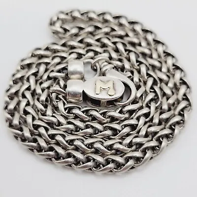 Flli Menegatti 925 Sterling Silver 18K Yellow Gold 4.0 Mm  Spiga Chain Necklace • $144.95