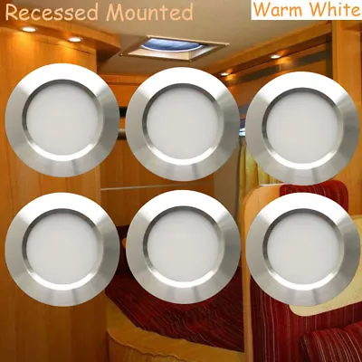 Hoysum 6X12V LED Recessed Under Cabinet Light Interior RV Trailer Van Warm White • $29.99