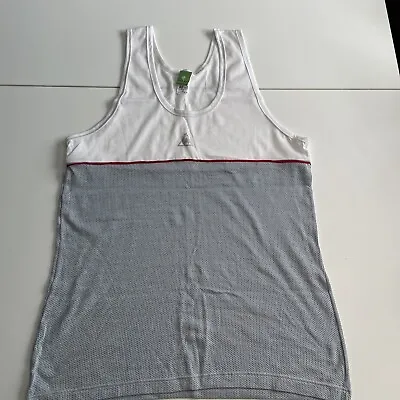 Vintage Le Coq Sportif Athletics Sprint Vest Grey Mesh Lower Sz L Nos (J) • £9.99