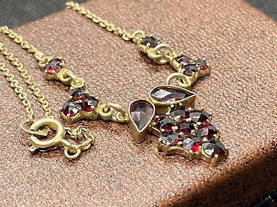 Antique Bohemian Garnet Necklace • $180