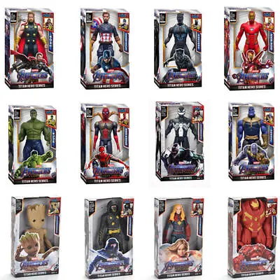 12  Marvel Avengers Iron-man Spiderman Action Figures Super Hero Toys With Light • £20.26