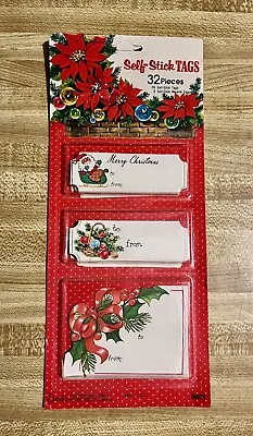 Vintage Eureka Christmas Gift Tags Labels Self-Stick Tags 32 Count NIB 1987 • $6