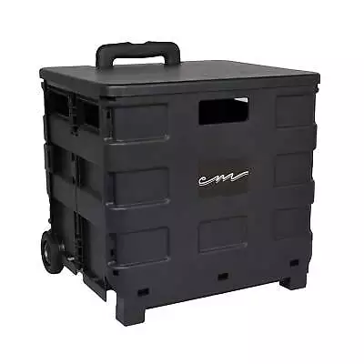 Collapsible Plastic Rolling Cart For Crafts & Hobby Supplies Black • $27.07