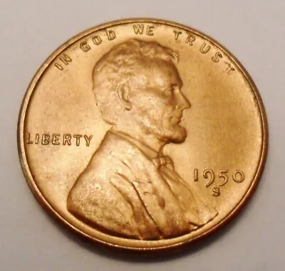 1950 S Lincoln Wheat Cent / Penny  AVE CIRCULATED  **FREE SHIPPING** • $1.34