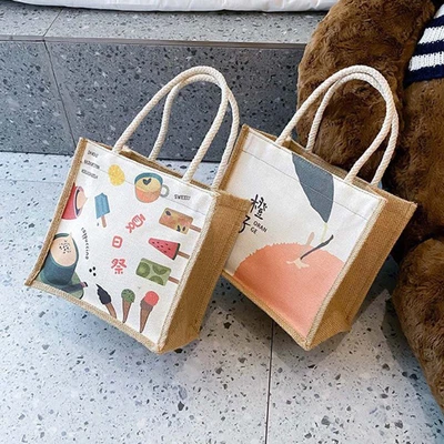 Girl Tote Bag Great Stitching Portable Practical Imitation Linen Tote Bag Simple • $12.43