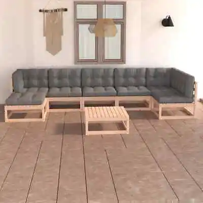 $963.99 • Buy Garden Lounge Set Outdoor Sofa Furniture Wooden Patio Setting 8 Piece VidaXL