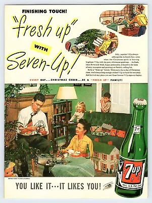 1946 7UP SODA CHRISTMAS 6 X8  Reproduction Print Ad Book Clipping M557 • $5