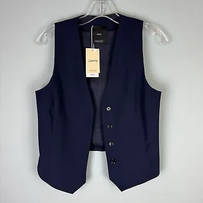 NWT Mango Navy Blue Suit Vest With Buttons Women's Size Small • $25.49