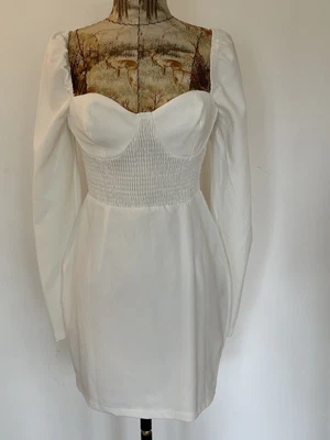 £5 • Buy Nasty Gal Bustier Corset Dress Size 10 Ivory