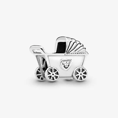 PANDORA Baby Pram Silver Charm - 792102CZ • £23.63