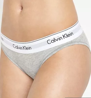 Calvin Klein Women’s Underwear Modern Cotton Bikini Cut Briefs In Grey Heather • £27.99