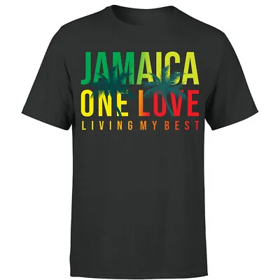 Jamaica One Love Living My Best Rastafarian Jamaican Pride Mens T Shirt#P1#Or#A • £9.99