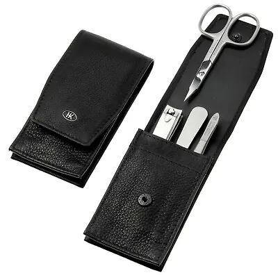 Manicure Set With Nail Clipper Leather Stainless Steel Case Men's Hans Kniebes • $53.52