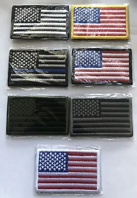  USA American Flag Patch 3''X 2'' Hook & Loop Choice Military Tactical  • $3.99