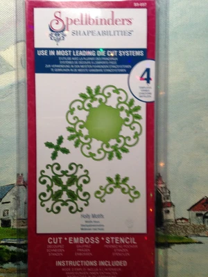 £5.85 • Buy Spellbinders - Holly Motifs Die Set  - Vgc -largest Die Is  9.3 Cm