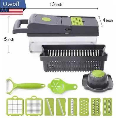 Vegetable Chopper Dicer Food Potato Cutter Mandoline Slicer W/ Container 14 In 1 • $25.52