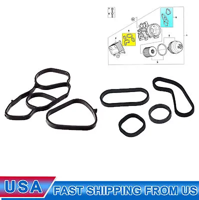 Oil Filter Housing Gaskets & Oil Cooler Seals ACM For 2007-2016 Mini Cooper S • $8.54